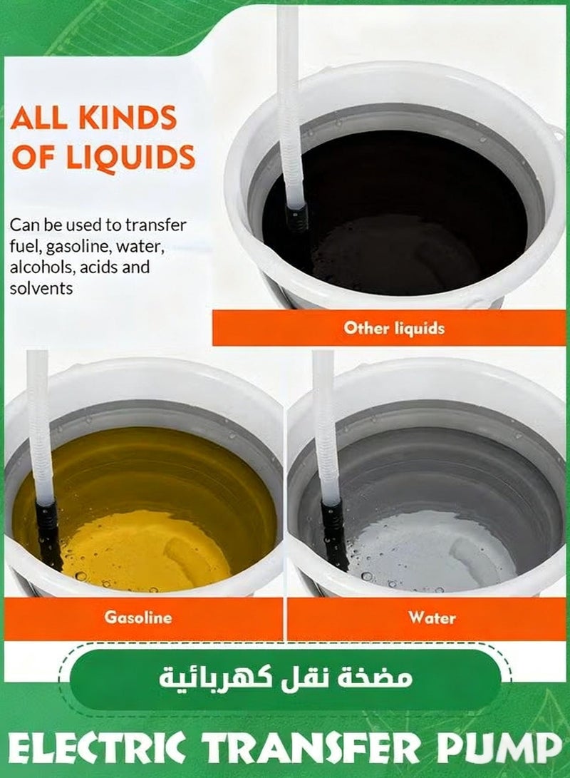 Portable Transfer Pump Battery Operated Electric Siphon Pump for Gas, Fuel, Diesel, Water Transfer 2.6 GPM Flow Oil Extractor-Easy to Use Hand Fuel Pump, Multi-Use Siphon Fuel Transfer Pump - Image 4